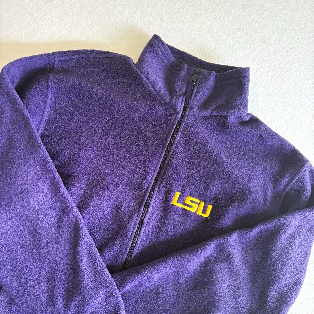 Columbia Women's Size Large LSU Tigers Purple Full Zip Jacket Stand-Up Collar